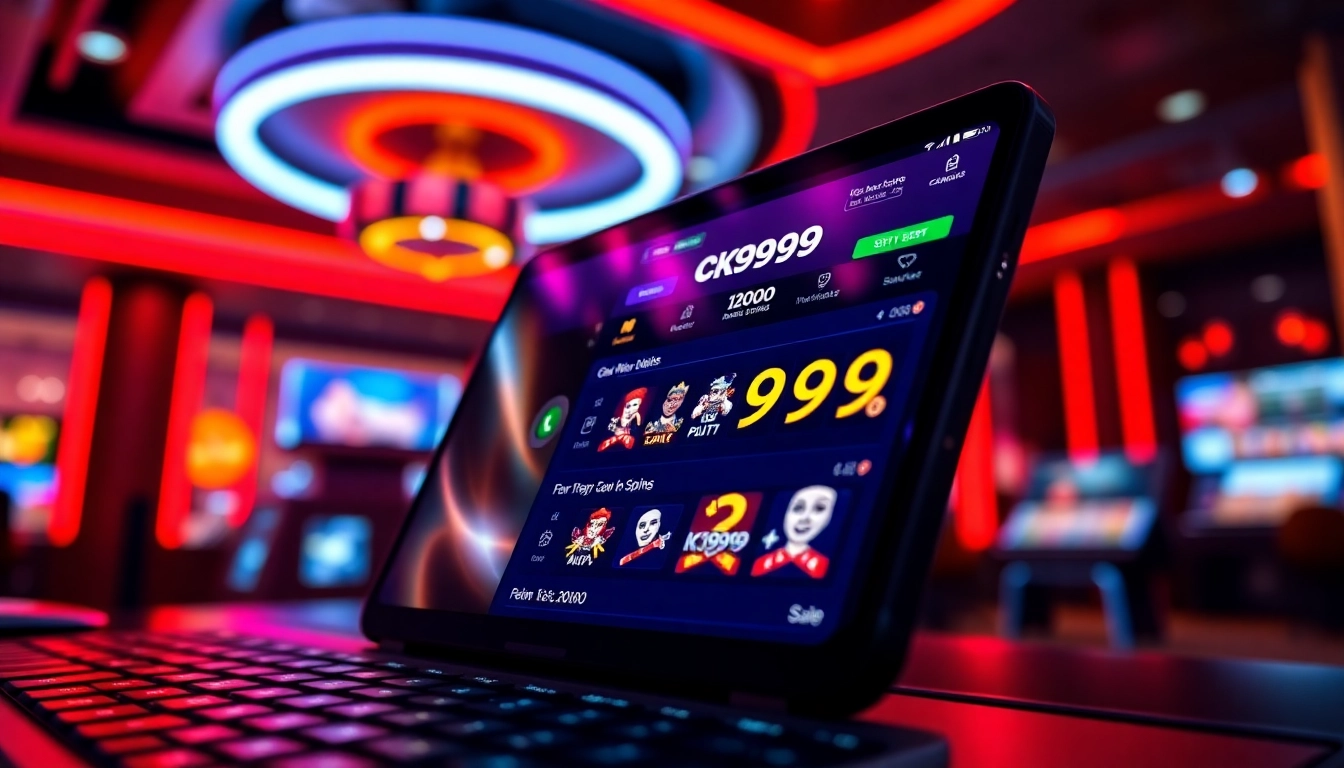 CK999 online casino platform offering seamless betting experience, stylish interface with vivid colors.