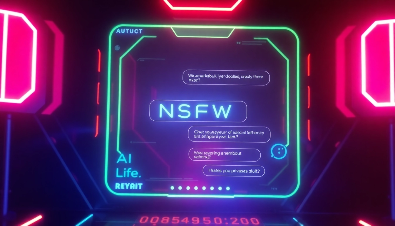 Illustration of a secure, modern nsfw ai chat interface emphasizing privacy and adult conversations with digital elements.